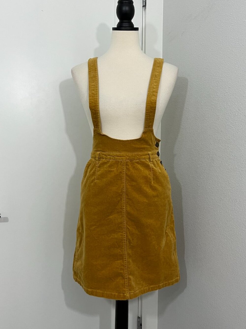 ModCloth Small Mustard Yellow Corduroy Mini Skirt Overalls